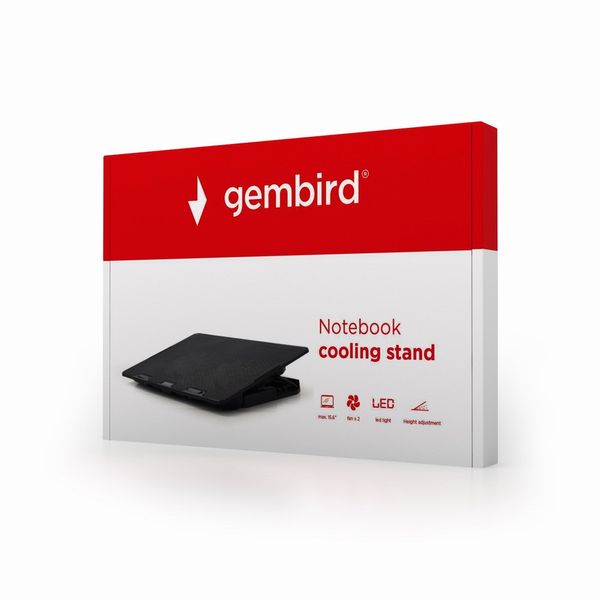 Подставка под ноутбук Gembird NBS-2F15-02, черная NBS-2F15-02 1603980 фото