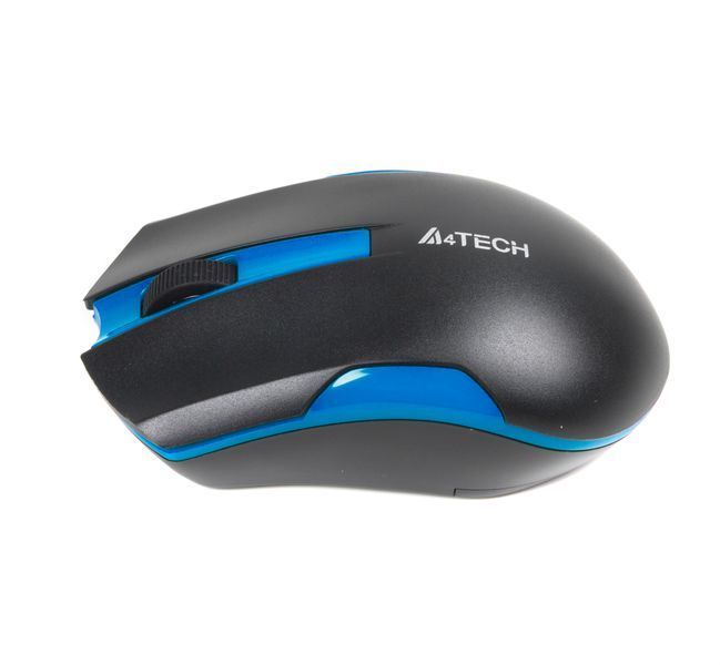 Мышь A4Tech G3-200 N USB V-Track, беспроводная, 1000dpi, черная+ голубой G3-200N (Black+Blue) 0202864 фото