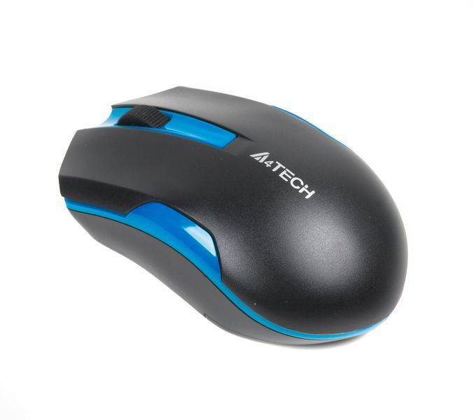 Мышь A4Tech G3-200 N USB V-Track, беспроводная, 1000dpi, черная+ голубой G3-200N (Black+Blue) 0202864 фото