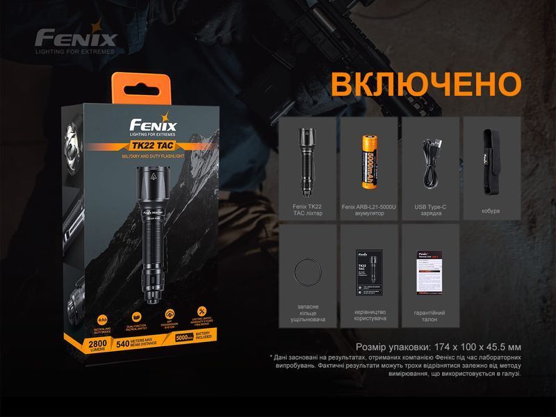 Фонарь ручной Fenix ​​TK22TAC 88065 фото