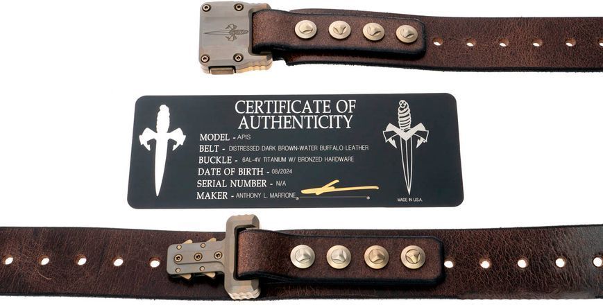 Ремінь Microtech Custom Apis Buffalo Leather Brown 700-APISDDB-MCK 14090634 фото