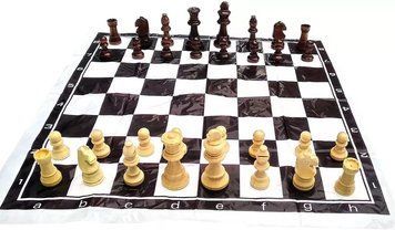 Шахи дорожні, м'яка дошка, фігури дерево, h короля-8.5 см, блістер DN32548 V77554511 фото