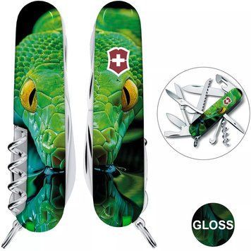 Швейцарський ніж Victorinox Huntsman Zodiac Чорний Зелена дерев'яна змія 1.3713.3_Z4310pk V77554188 фото