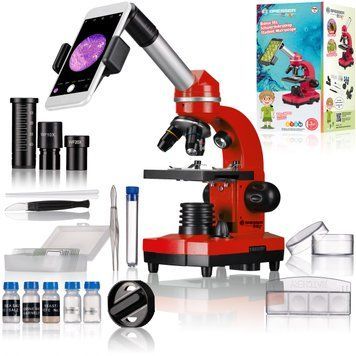Мікроскоп Bresser Junior Biolux SEL 40x-1600x Red з набором для дослідів та адаптером для смартфона 8855600E8G000 фото
