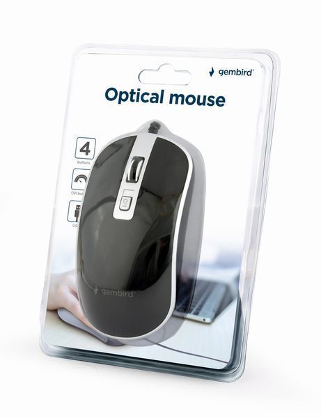 Оптическая мышь, MUS-4B-06-WS USB интерфейс, черно-серая MUS-4B-06-BS 1605740 фото