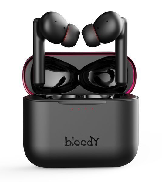 Наушники вакуумные вкладыши Bloody M90, беспроводные, цвет черный с красным. M90 Bloody (Black+Red) 1605217 фото