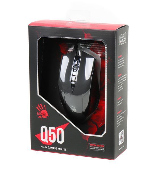 Миша ігрова A4-Tech Bloody Q50, чорна, з підсвічуванням, USB Q50 Bloody 0202868 фото