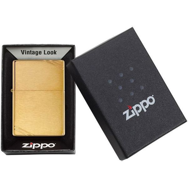 Запальничка ZIPPO Vintage Brushed Brass Gold (240) V77550803 фото