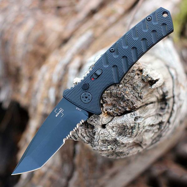 Ніж Boker Plus Strike Tanto PS Aluminium Black Напівсерейтор 01BO401 23731188 фото