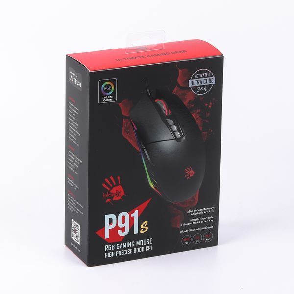 Мышь игровая A4Tech P91s Bloody, черная, RGB подсветка P91s Bloody (Black) 1604553 фото