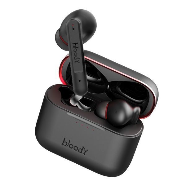Наушники вакуумные вкладыши Bloody M90, беспроводные, цвет черный с красным. M90 Bloody (Black+Red) 1605217 фото