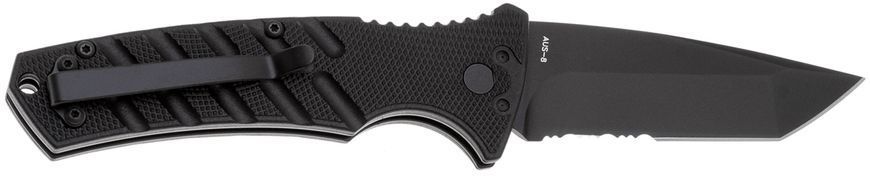 Ніж Boker Plus Strike Tanto PS Aluminium Black Напівсерейтор 01BO401 23731188 фото