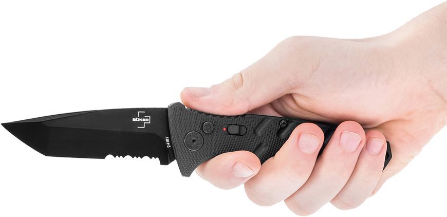 Ніж Boker Plus Strike Tanto PS Aluminium Black Напівсерейтор 01BO401 23731188 фото