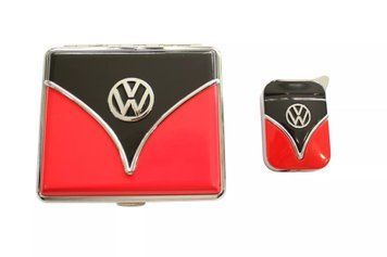 Набір портсигар та газова запальничка Licences VW Giftset Lighter&Cigarette Case Червоно-чорний (40610066REBL) V77551982 фото