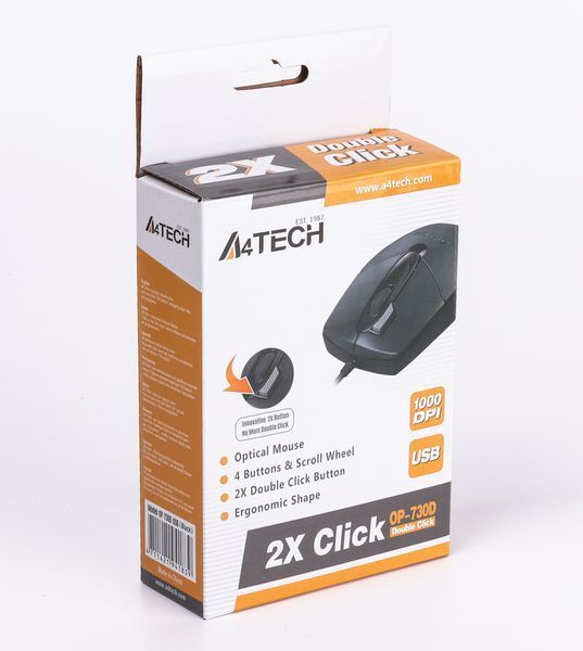Миша A4Tech OP-730D USB, чорна OP-730D USB (Black) 1603986 фото