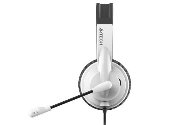A4Tech HS-11 наушники с микрофоном и регулятором громкости, цвет черный+белый HS-11 (Black + White) 1605302 фото