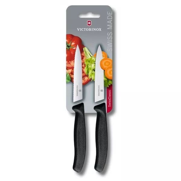 Набор кухонных овощных ножей Victorinox Swiss Classic Paring Set 10 см 2 шт Черные (6.7793.B) V77551913 фото