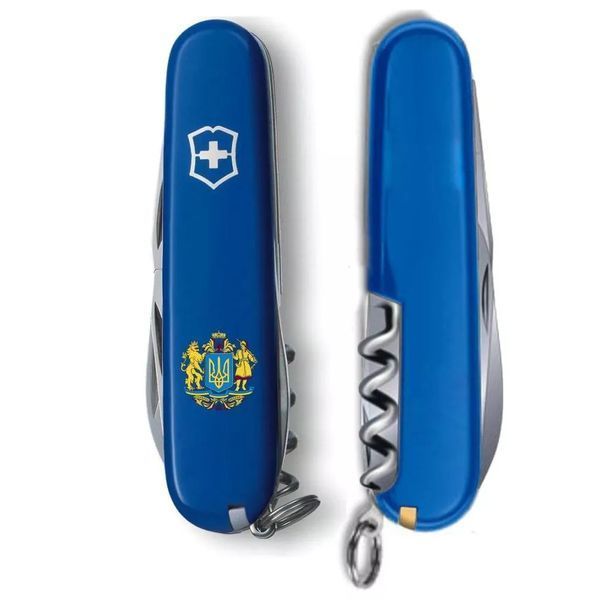 Швейцарский нож Victorinox Spartan Ukraine 91мм 12функций Синий Большой Герб Украины (1.3603.2_T0400u) V77553047 фото
