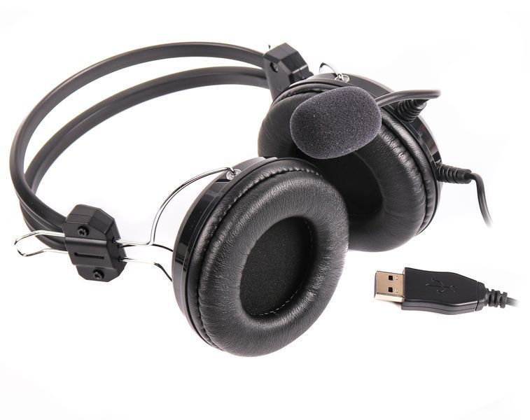 Наушники A4-Tech HU-35 USB с микрофоном, черные HU-35 1604702 фото