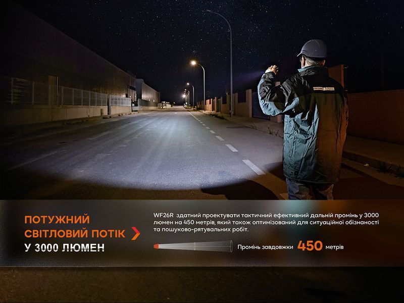Ліхтар професіональний Fenix WF26R з магнітною зарядкою 90594 фото