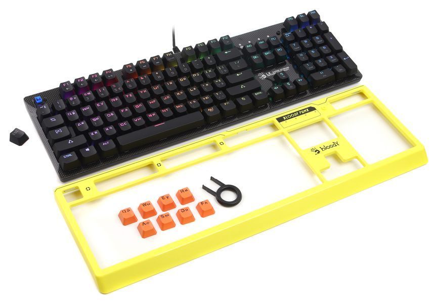 Механічна клавіатура A4Tech Bloody B810RC NetBee+ KT15, колір жовтий, USB B810RC Bloody (Punk Yellow) 1605218 фото