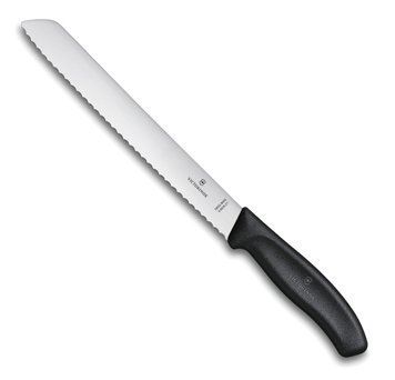 Ніж кухонний Victorinox SwissClassic для хлеба серрейтор. 21см Чорний блістер 6.8633.21B 4007849 фото