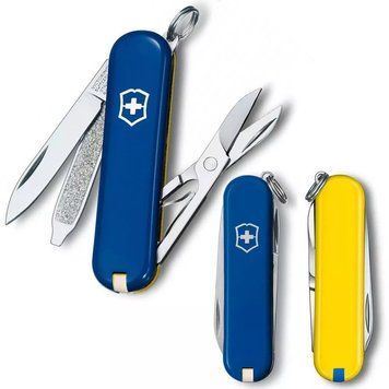 Швейцарський ніж-брелок Victorinox Classic SD UKRAINE Синьо-Жовтий 0.6223.2.8 V77554110 фото