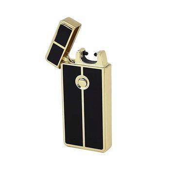 Электроимпульсная зажигалка USB Tycoon одна дуга Черно-золотистый USB шнур (100642) V77550444 фото