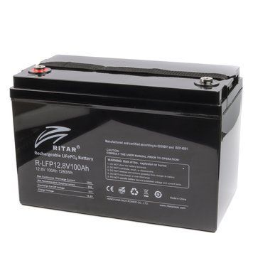 Акумуляторна електрична батарея літієва Ritar R-LFP12.8V100Ah, 12 В 100 Aгод, LiFePo4 R-LFP12.8V100Ah 1605690 фото