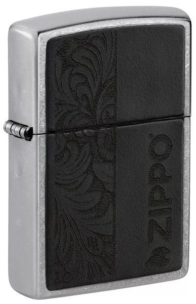 Зажигалка Zippo 49919 Black Leather Emblem - Zippo Design - Чорная кожа 77890076 фото