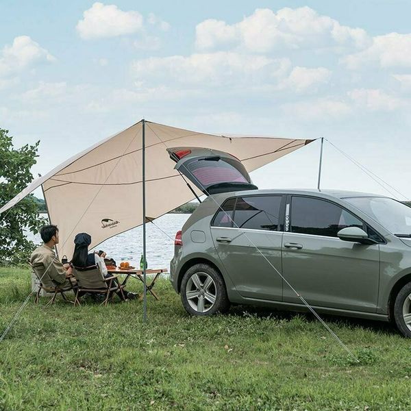 Тент для кемпінгу Naturehike Car Rear Canopy NH21TM001, 590*340 см, золотий (з трьома стійками) 83005 фото