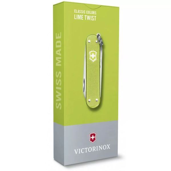 Швейцарский нож Victorinox Classic SD Alox Colors Lime Twist 58 мм, 5 функций, Зеленый (0.6221.241G) V77552248 фото