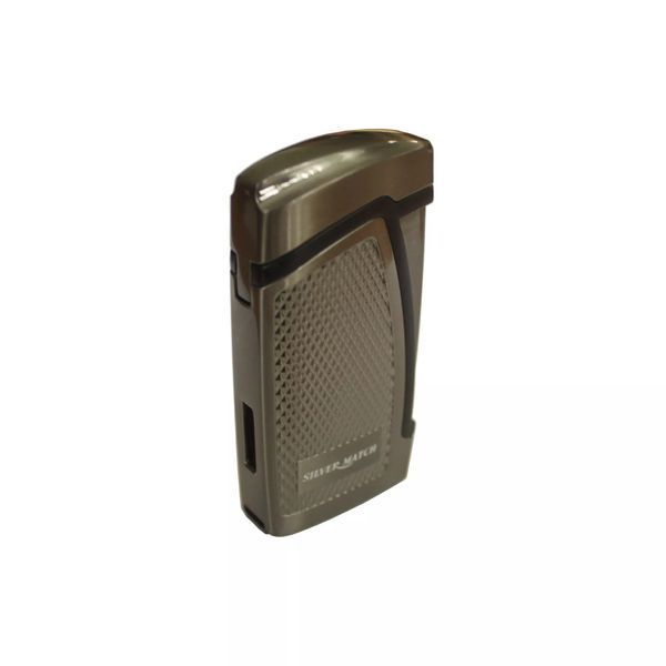 Зажигалка газовая двойное турбо для сигар Silver Match Bowroad DBL Blueflame Lighter Черный лёд (40674273DRI) V77550578 фото