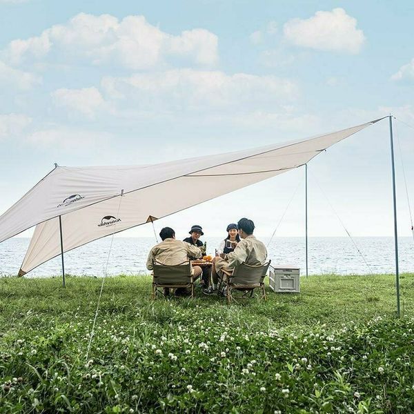 Тент для кемпінгу Naturehike Car Rear Canopy NH21TM001, 590*340 см, золотий (з трьома стійками) 83005 фото
