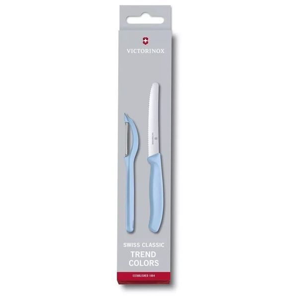 Набір з ножа та овочечистки Victorinox Swiss Classic Paring Set Світло блакитний (6.7116.21L22) V77551972 фото