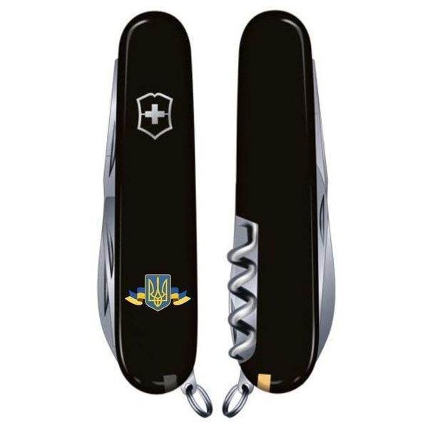 Швейцарський ніж Victorinox Spartan UKRAINE Герб України з прапором (1.3603.3_T1010u) Чорний 616173 фото