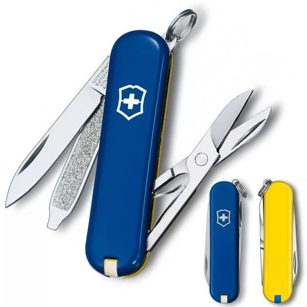 Швейцарський ніж-брелок Victorinox Classic SD UKRAINE Синьо-Жовтий 0.6223.2.8 V77554110 фото