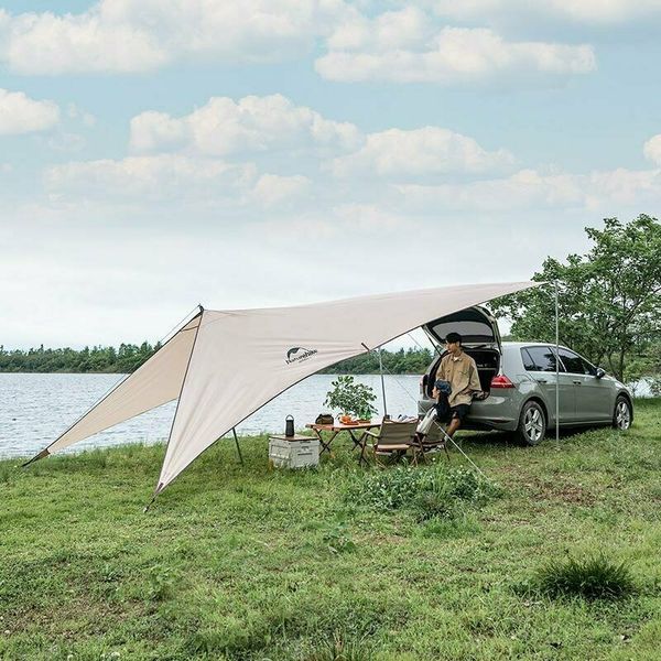 Тент для кемпінгу Naturehike Car Rear Canopy NH21TM001, 590*340 см, золотий (з трьома стійками) 83005 фото