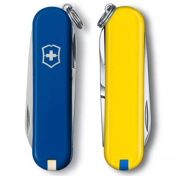 Швейцарський ніж-брелок Victorinox Classic SD UKRAINE Синьо-Жовтий 0.6223.2.8 V77554110 фото
