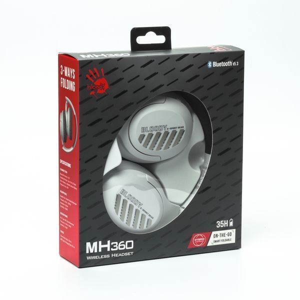 Гарнітура ігрова Bloody MH360 (Grey), сірий колір, Bluetooth v5.3 + 3.5 Jack MH360 (Grey) 1606311 фото