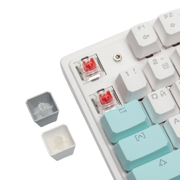 Механічна клавіатура A4Tech Bloody S510R, червоні світчі, біла, RGB підсвічування клавіш, USB S510R (Icy White) 1606184 фото