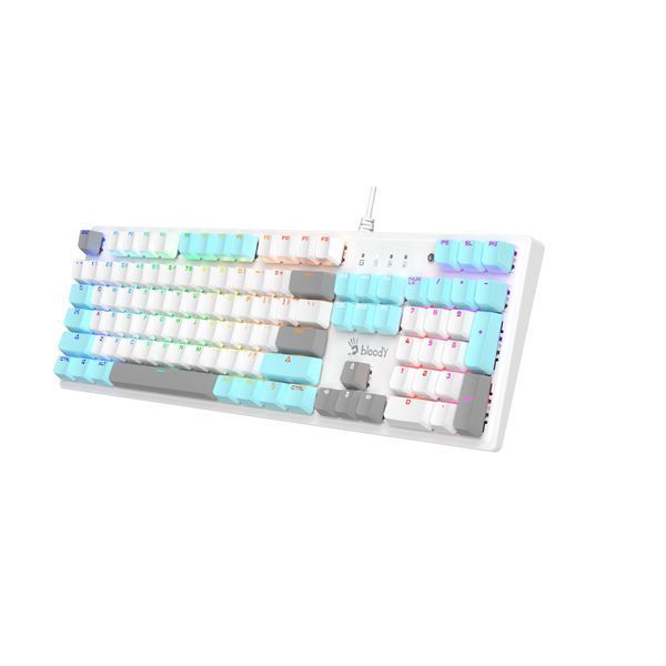 Механічна клавіатура A4Tech Bloody S510R, червоні світчі, біла, RGB підсвічування клавіш, USB S510R (Icy White) 1606184 фото