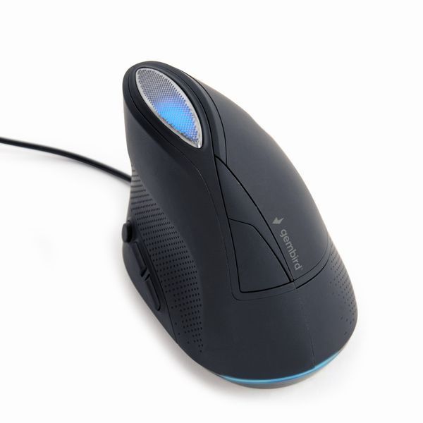 Оптическая эргономичная мышь MUS-ERGO-03, USB интерфейс, черный MUS-ERGO-03 1605540 фото