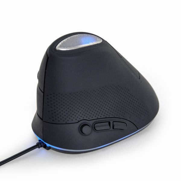 Оптическая эргономичная мышь MUS-ERGO-03, USB интерфейс, черный MUS-ERGO-03 1605540 фото