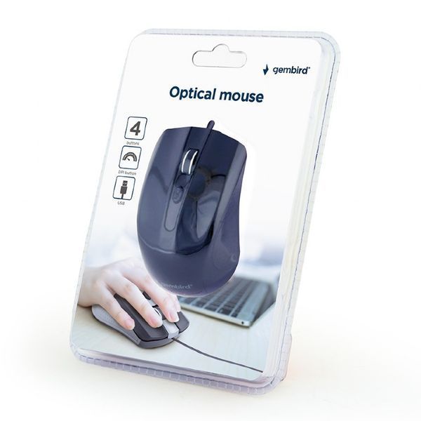 Оптична мишка Gembird MUS-4B-01, USB интерфейс, чорний колір MUS-4B-01 1603928 фото