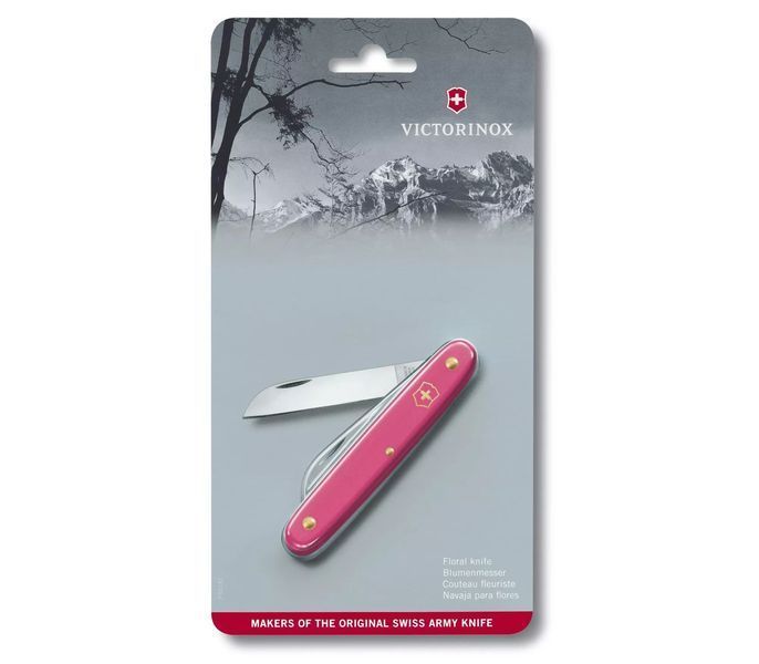 Швейцарський ніж Victorinox Floral садовий 100 мм 1 рожевий функція в блістрі (3.9050.53B1) V77553644 фото