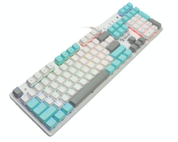 Механічна клавіатура A4Tech Bloody S510R, червоні світчі, біла, RGB підсвічування клавіш, USB S510R (Icy White) 1606184 фото