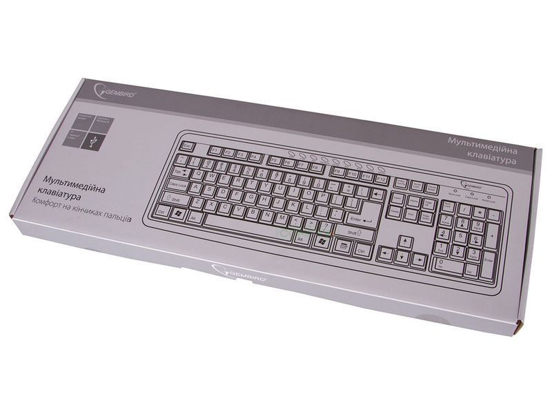 Клавиатура Gembird KB-UM-101-UA, мультимедийная, русская+украинская раскладка, USB интерфейс, черный цвет KB-UM-101-UA 0200196 фото