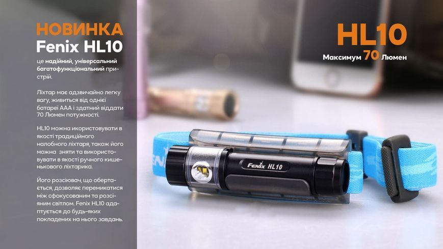 Фонарь налобный Fenix ​​HL10 purple 91524 фото
