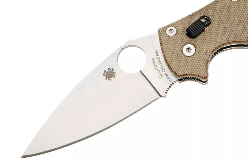 Ніж Spyderco Manix 2 CPM Cru-Wear Micarta Brown C101MPCW2 871665 фото